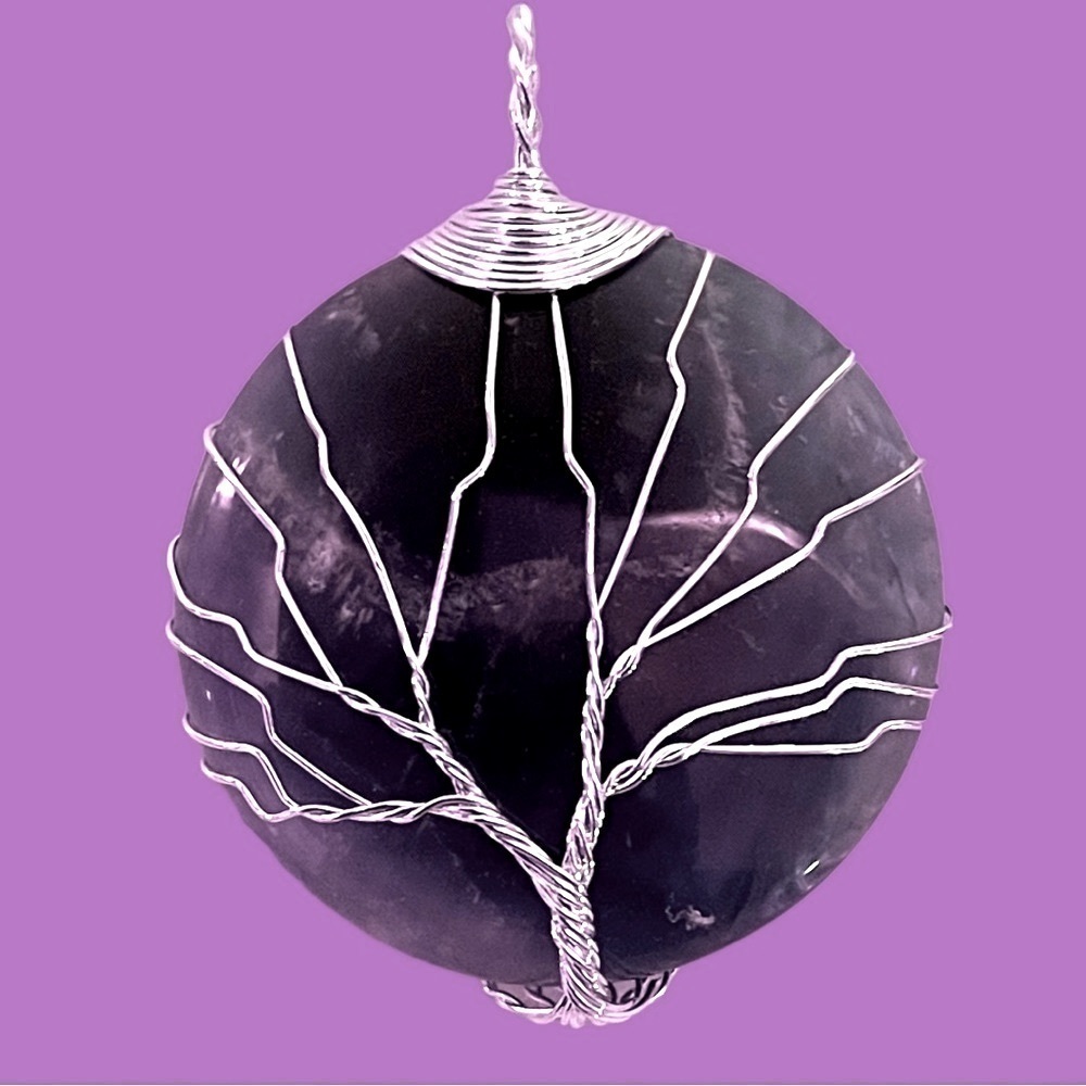 NEW! Natural Amethyst and silver pendant for necklace - Picture 8 of 8